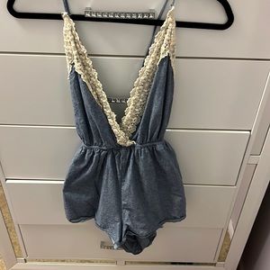 Lace detail romper